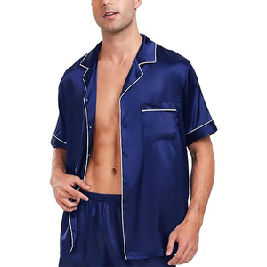 Custom LOGO <b>S</b>-2XL <b>Men's</b> Cardigan Modal Jersey Thermal <b>Short</b>-Sleeved Summer <b>Pajama</b> Lapel <b>Shorts</b> <b>Set</b> Home Wear - Product Image 5