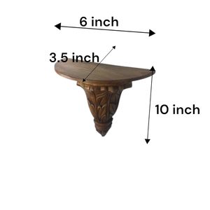 Étagère murale flottante en bois sculpté, design antique vintage traditionnel, supports muraux en bois, étagères corbeaux pour la maison - Product Image 2