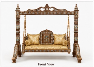 Columpio Antiguo de Primera Calidad para Decoración del Hogar, Estilo Maharaja, de Madera de Teca, Hecho a Mano, Completamente Tallado, Oonjal para Sala de Estar - Product Image 2