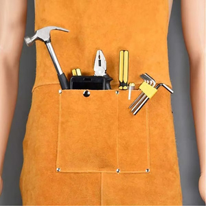 Tabliers en cuir véritable noir sur mesure 2026 pour hommes – Tablier de cuisine professionnel 100 % cuir – Vente en gros - Product Image 3