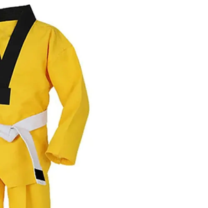 Uniforme de Taekwondo Amarillo para Niños, 100% Algodón, Transpirable, Corte Regular, de una Pieza, con Cinturón Blanco Incluido - Product Image 3