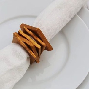 Handmade Wooden Napkin Holder Natural Solid Wood Napkin Stand for Dining Table Kitchen Restaurant Table Decor - Product Image 1