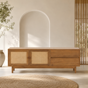 Buffet d'hôtellerie en teck et rotin pour hôtels, complexes hôteliers, villas, restaurants et projets commerciaux – Fournisseur pour acheteurs professionnels - Product Image 1
