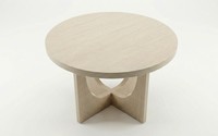 Table basse ronde moderne pour salon en bois d'hévéa et MDF, mobilier en chêne, design durable et léger, vente en gros directe d'usine