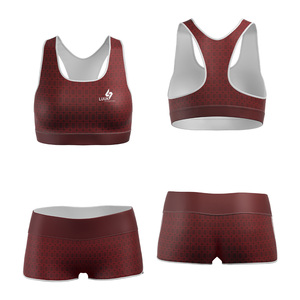 Conjunto Deportivo Sublimado Personalizado para Mujer, Bra Deportivo y Pantalones Cortos de Cintura Alta para Yoga, Gimnasio, Ejercicio, Ropa Deportiva OEM - Product Image 6