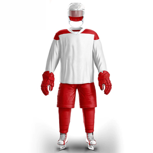Custom Made Winter Ice Hockey Uniform High Quality 100% Polyester Moisture-Wicking Front Letter Design Short Sleeve - Product Image 1