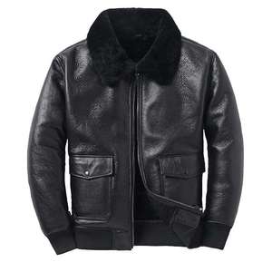 Manteau en cuir et fourrure – Mode élégante pour l'hiver - Product Image 1