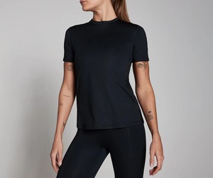 Camiseta personalizada con cuello en V para mujer – Top de punto informal de manga corta de color liso para verano - Product Image 3