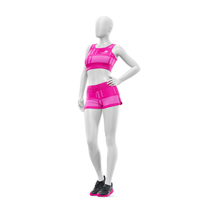 Conjunto Deportivo Sublimado Personalizado de 2 Piezas para Mujer, Sujetador Deportivo y Pantalones Cortos para Yoga, Entrenamiento, Gimnasio, Ropa Deportiva - Product Image 4