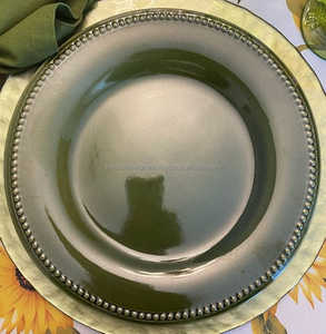 Argent fini vaisselle plateau de service plat en métal chargeur assiette vente chaude noël vacances nourriture assiette de service chargeur - Product Image 5