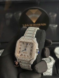 Montre élégante en diamant moissanite de luxe avec un design intemporel, montre idéale pour les fêtes et les mariages - Product Image 5