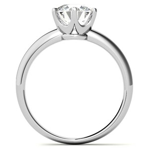 Anillo Clásico de 6 Puntas en Oro Blanco de 10K con Moissanita de Corte Brillante Redondo de 1.3 Quilates, Anillo de Compromiso Solitario - Product Image 6