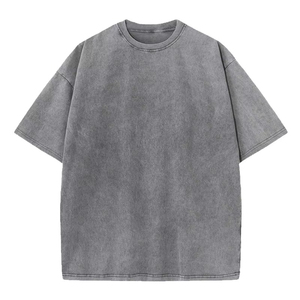 Camiseta de Algodón 100% de Gran Tamaño para Hombre, Lavado Ácido, Personalizada al por Mayor, OEM - Product Image 2