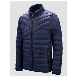 Chaqueta Acolchada con Capucha para Hombre, Diseño Color Block, Cuello Alto, Cierre de Cremallera, Resistente al Viento, Invierno, Informal, Gruesa, Relleno de Poliéster, 2026 - Product Image 4