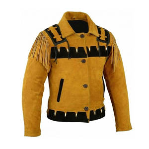 Custom Logo & Size Breathable Winter Western <b>Leather</b> Wear for Men Fringe Casual Loose Comfortable <b>Suede</b> <b>Jacket</b> - Product Image 1