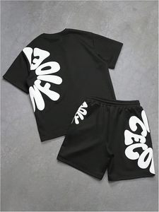 Conjunto Deportivo de Verano para Hombre, Camiseta Gráfica de Manga Corta y Pantalones Cortos, Conjunto de Dos Piezas, Atuendos Casuales - Product Image 2
