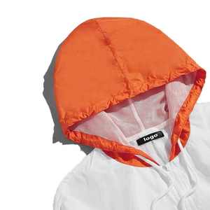 Unisex Color Block Hooded Windbreaker <b>Jacket</b> Set Orange Blue <b>White</b> Polyester Zipper Closure Sporty Track Suit Spring Wear - Product Image 4