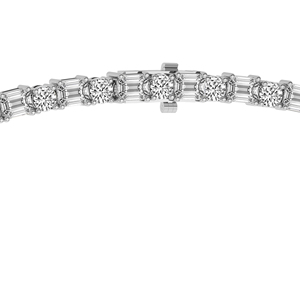 Collar de tenis de oro original con diamantes cultivados en laboratorio de corte esmeralda, elegancia oriental, disponible en oro de 10k/14k, joyería al por mayor - Product Image 4