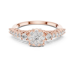 Anillo de Boda de Lujo para Mujer, Oro Amarillo de 14K, Diamante Redondo Cultivado en Laboratorio de 0.61 Quilates, Certificado IGI |   Diamante Cultivado Nuevo - Product Image 3