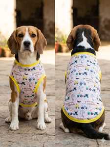 Premium Soft Cotton Round Neck AOP <b>T</b> <b>Shirt</b> for Pets with Comfortable Fit and Stylish All Over Print Design Available For Sale - Product Image 4