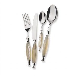 Handcrafted Mother Of Pearl Cutlery Set Premium Stainless Steel <b>MOP</b> <b>Handle</b> Flatware Silverware For Hotel Home And Weddings Gift - Product Image 3