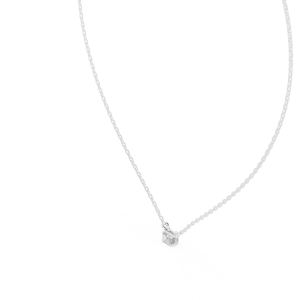 Pendentif solitaire en or blanc 10 carats plaqué rhodium, diamant de laboratoire taille émeraude de luxe pour femme - Product Image 2