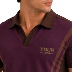 Conjunto de Camiseta Polo y Pantalones Cortos para Hombre en Borgoña y Marrón, Atuendo Casual Premium de Dos Piezas para Verano, Ropa Deportiva con Logotipo Personalizado - Product Image 4
