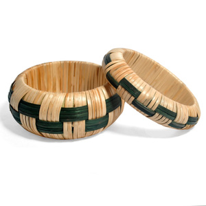 Pulseras de ratán trenzadas a mano de alta calidad para parejas y amigos, brazaletes naturales a la moda. - Product Image 5