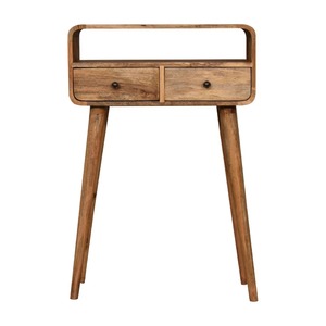 Console de couloir moderne en métal avec bords arrondis, étagère de rangement ouverte, design étroit - Product Image 5