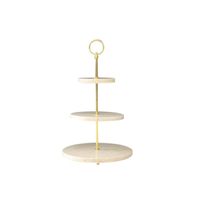 White Stone Marble Cake Stand With Brass <b>Wire</b> Base Round <b>Flower</b> Design Customized Sizes And Sale - Product Image 4