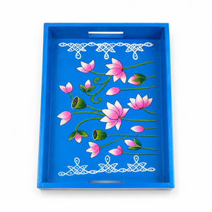 Handmade Lacquered Wooden Serving <b>Tea</b> <b>Tray</b> Decorative Square Design Colorful Artisan Home Decor by Indian Decor - Product Image 2