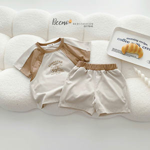 Ensemble de vêtements d'été pour garçons en bas âge, t-shirt à manches courtes en coton et short respirant, confortable pour la maison, best-seller - Product Image 6