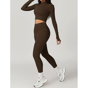 Women's Yoga Fitness Outfit Sports Bra and High Waist Leggings Breathable Athletic Training Wear Set - Product Image 4