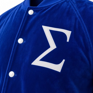 <b>Men</b> Phi Beta Sigma Royal Blue Corduroy Varsity <b>Jacket</b> Premium Embroidered Snap Button College Unisex <b>Casual</b> Sports - Product Image 6