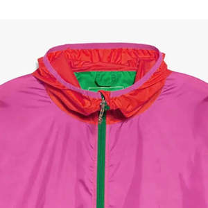 Chaqueta cortavientos para hombre, de moda, hecha a medida, de tela de nailon, con colores contrastantes, manga larga, con cierre de cremallera. - Product Image 2