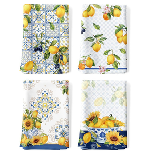 Essuie-tout carré en coton et lin durables, séchage rapide, motif uni, pour mariages occidentaux, serviettes de cuisine sérigraphiées - Product Image 1