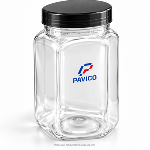 1050ml Clear PET Square Food Storage <b>Jar</b> with Wide Mouth <b>Screw</b> Cap for Dry Food Packaging Manufacturer in Vietnam - Product Image 4