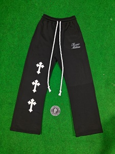 Pantalones Deportivos Personalizables de Felpa Francesa 100% Algodón, Corte Ancho, Cintura Alta, Bordados, Diseño Recto, Servicio OEM - Product Image 2