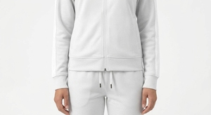 <b>White</b> Winter Hooded Breathable Solid Tracksuit <b>Jogger</b> Set Zip-Up Sweatshirt and Drawstring <b>Jogger</b> Pants Casual Sportswear - Product Image 3