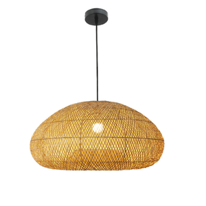 Lámpara de Techo de Bambú con Patrón Tejido Transpirable y Distribución de Luz Suave para Decoración Interior Moderna - Product Image 4
