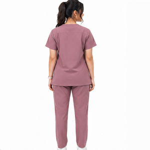Ensemble de tenue médicale pour femmes, vêtements de travail médicaux, haut extensible à col en V, pantalon à taille élastique, ensemble pour hôpital, clinique de santé - Product Image 4
