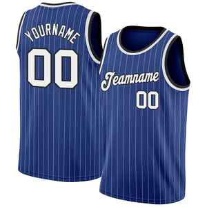 Maillot de basketball personnalisé sublimé, débardeur en mesh bleu unisexe pour adulte, impression nom et numéro d'équipe, vêtement de sport respirant, OEM - Product Image 2