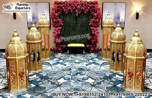 Décoration de balançoire de mariage extérieure haut de gamme avec éléphants et lampes – Achetez en gros des lampes marocaines exclusives en FRP pour la décoration de Nika'ah musulmane au Royaume-Uni - Product Image 4