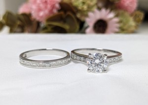 2.20 Ct Lab Grown Diamond Vintage Luxury Engagement <b>Ring</b> <b>Set</b> 14K White <b>Gold</b> IGI Certified Wedding & Anniversary Gift - Product Image 2