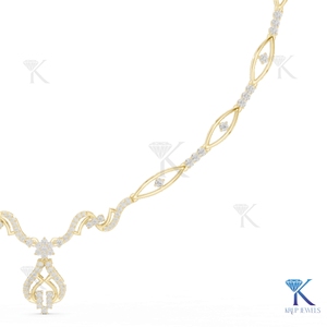 Premium Lab Grown Diamond Bridal <b>Statement</b> <b>Necklace</b> Open Teardrop Pendant 14K 18K Solid Gold Floral Fine Women Jewelry Party - Product Image 2
