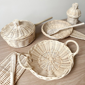 <b>Wooden</b> play <b>kitchen</b> <b>accessory</b> set kitchenware pretend <b>toy</b> wholesale price rattan cooking <b>toys</b> - Product Image 6