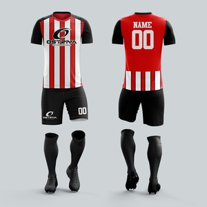 Unisex Soccer Uniform Sets Heat-Transfer Printed Short Sleeve Quick Dry Breathable Spandex/<b>Polyester</b> Fabric Customizable Team - Product Image 1