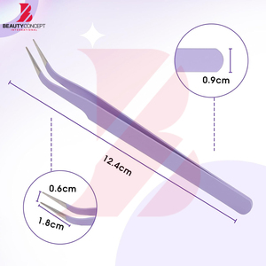 Prix direct usine, pinces à cils violettes professionnelles, outils manuels pour extensions de cils avec logo personnalisé OEM/ODM - Product Image 4