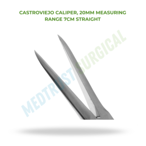 Calibre Castroviejo 20 mm 7 cm, instrument de mesure chirurgical pour la microchirurgie de la colonne vertébrale, mesure de précision - Product Image 2