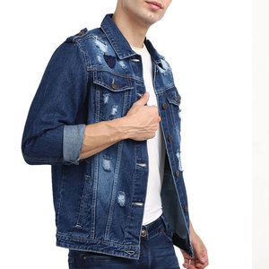 Veste en jean pour homme avec logo personnalisé imprimé, style streetwear décontracté, respirante et confortable, veste d'hiver pour homme - Product Image 4